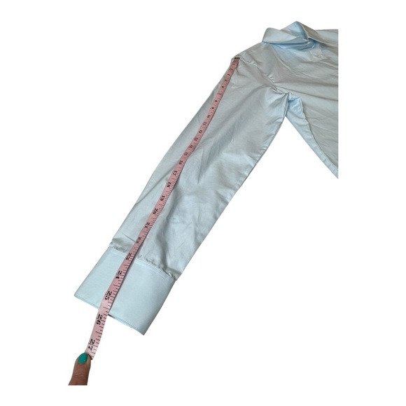 Emma Willis Slim fit Tailored Ice Blue Boyfriend Button Front Cotton Shirt L - Picture 8 of 14